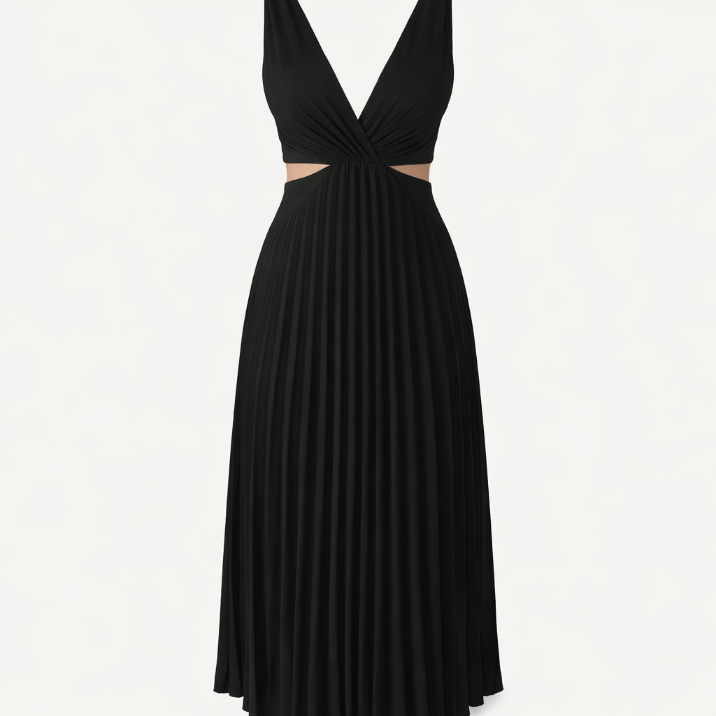 Rhiannon | Women's Sparkle Dress With V-Neckline And High Waist Design | Elegant