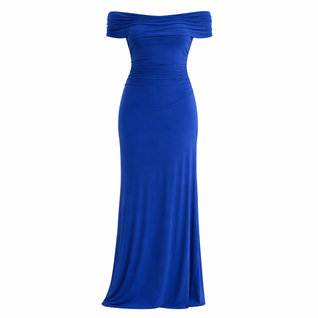 Romy | Women's Cocktail Dress With Off Shoulder Jersey Design And Elegant Maxi Silhouette | Party