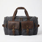 Rowan | Unisex Duffel Bag With Canvas Build And Leather Trim | Vintage