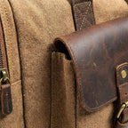 Rowan | Unisex Duffel Bag With Canvas Build And Leather Trim | Vintage