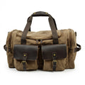 Rowan | Unisex Duffel Bag With Canvas Build And Leather Trim | Vintage