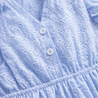 Rubí | Women’s Graduation Dress With Puff Sleeves And Button-Front Midi Fit | Elegant