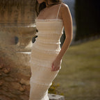 Saoirse | Women’s Elegant Graduation Dress With Ruffle Texture | Slim Fit Midi