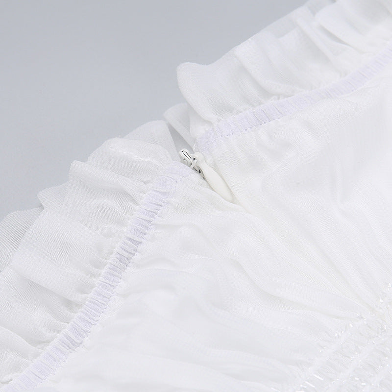 Saoirse | Women’s Elegant Graduation Dress With Ruffle Texture | Slim Fit Midi