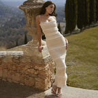 Saoirse | Women’s Elegant Graduation Dress With Ruffle Texture | Slim Fit Midi