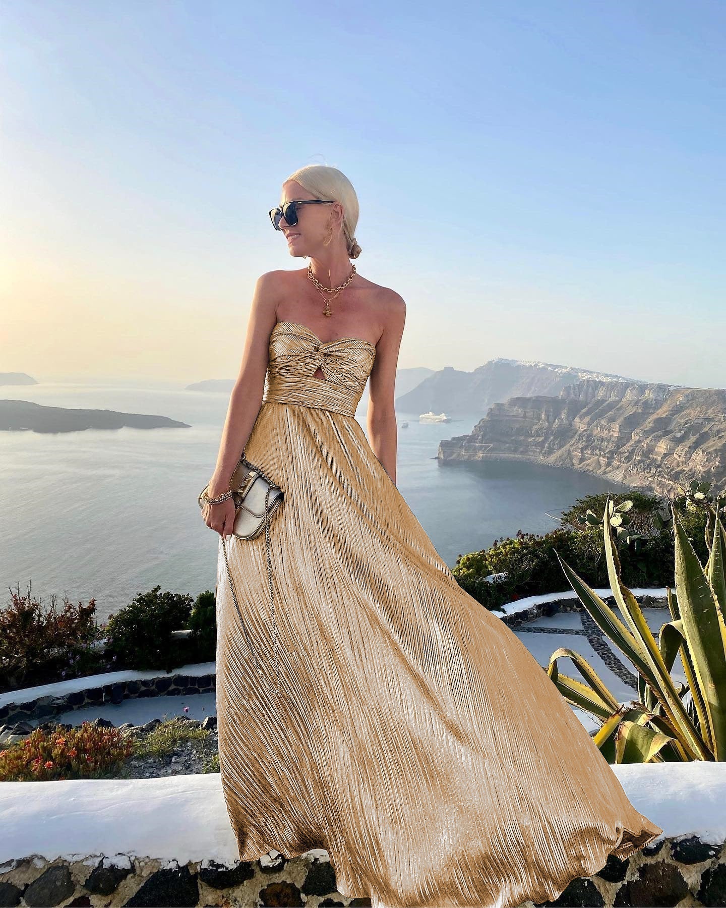 Seraphina | Women’s Shiny Strapless Graduation Dress | Long Pleated Formal Gown