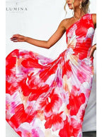 Seraphina | Women's Wedding Guest Dress With Asymmetric Neckline And Pleated Skirt