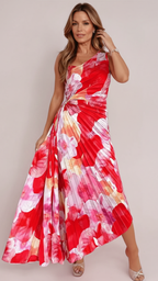 Seraphina | Women's Wedding Guest Dress With Asymmetric Neckline And Pleated Skirt