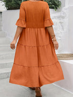 Serena | Women’s Formal Dress With Tiered Flow And Ruffle Sleeves | Elegant