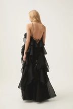 Selena | Women's Wedding Guest Dress With Strapless Neckline And Layered Ruffles