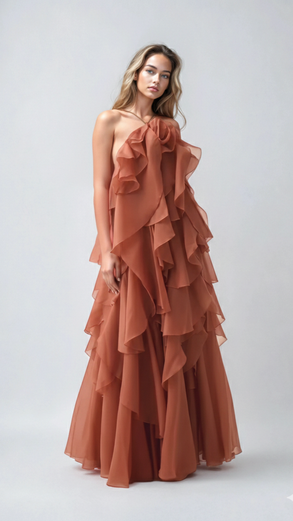 Selena | Women's Wedding Guest Dress With Strapless Neckline And Layered Ruffles