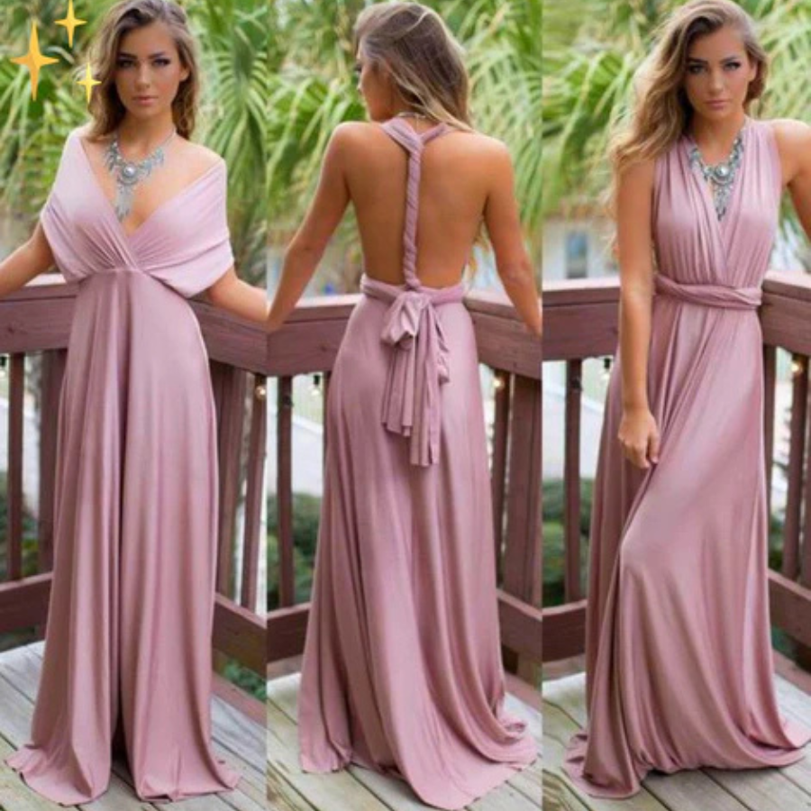 Signe | Women’s Graduation Dress With Plunge Neck And Wrap Tie Design | Elegant