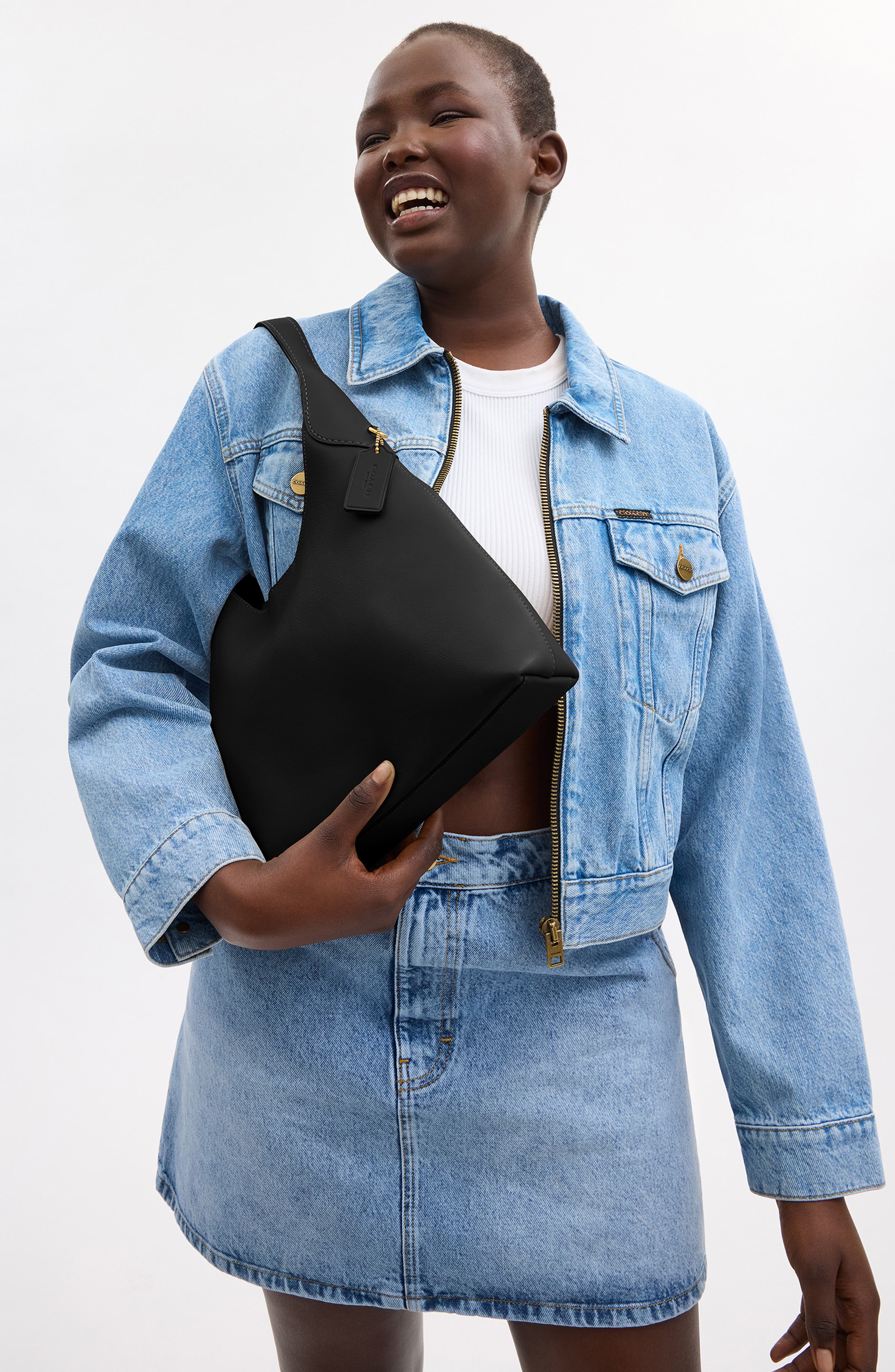 Sophia | Women's Shoulder Bag With Golden Hardware And Knotted Handle | Chic