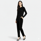 Sophia | Women's Velvet Straight-Leg Trousers With Pockets And Straight Leg | Minimalist