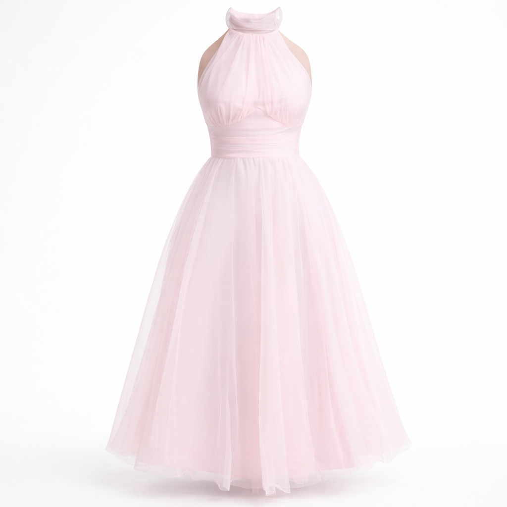 Valeria | Women’s Graduation Dress With Tulle And Halter Neck | Elegant