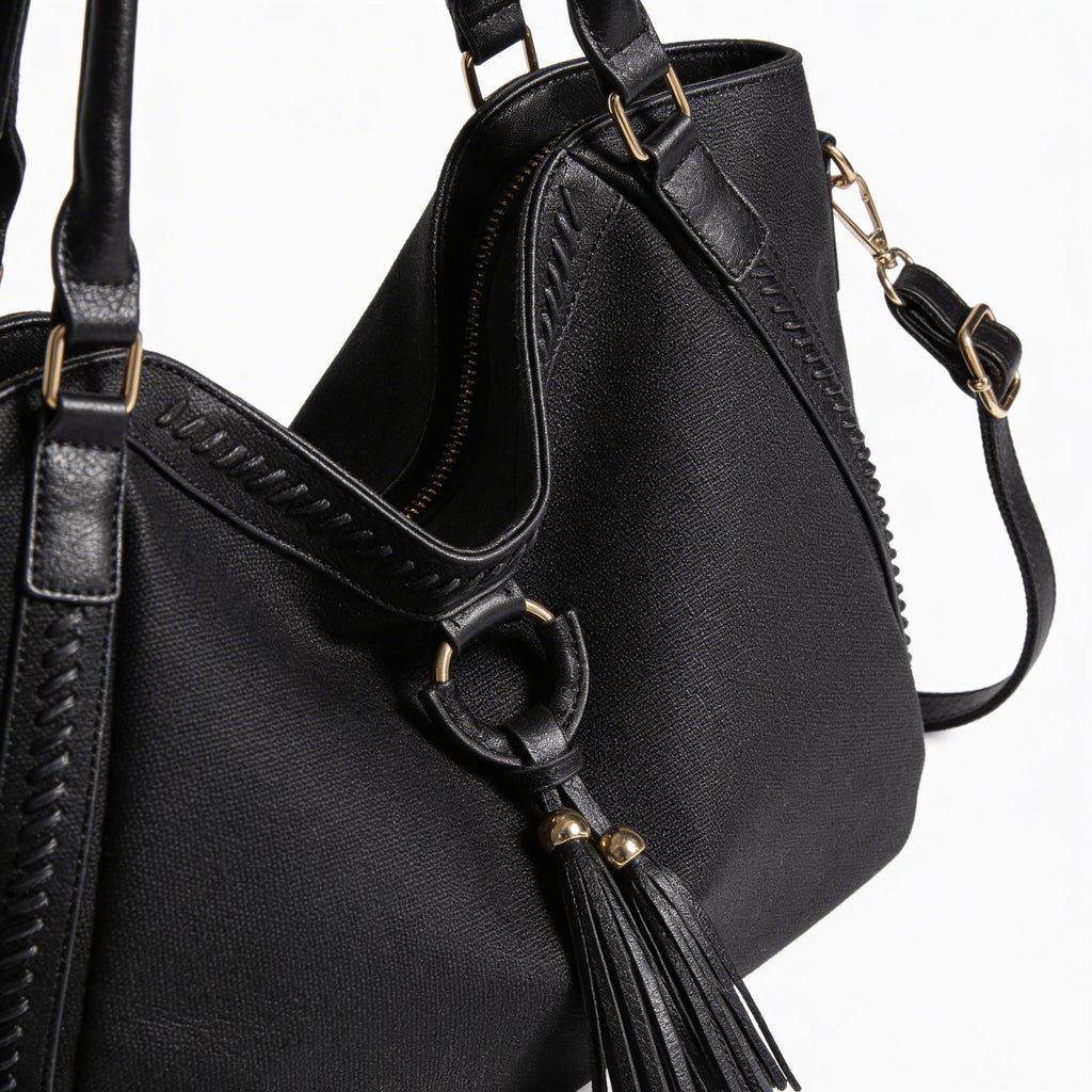 Vera | Women’s Crossbody Bag With Tassel Accent And Bold Stitch Detailing | Modern