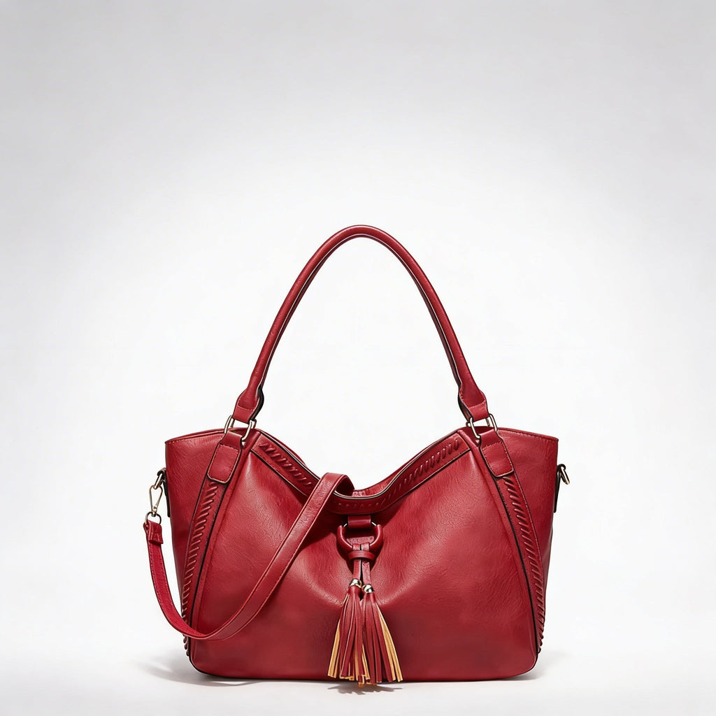 Vera | Women’s Crossbody Bag With Tassel Accent And Bold Stitch Detailing | Modern