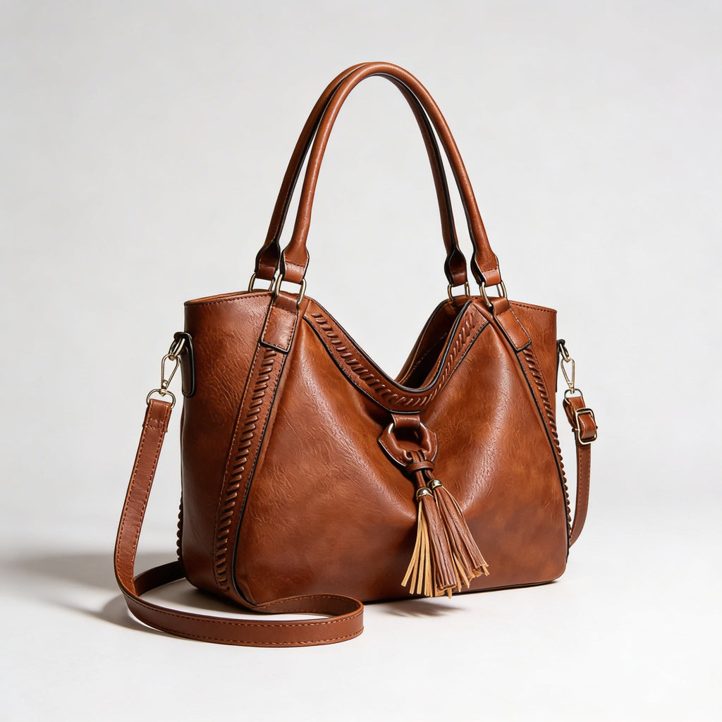 Vera | Women’s Crossbody Bag With Tassel Accent And Bold Stitch Detailing | Modern