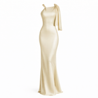 Vespera | Women’s Graduation Dress With One-Shoulder Bow | Elegant