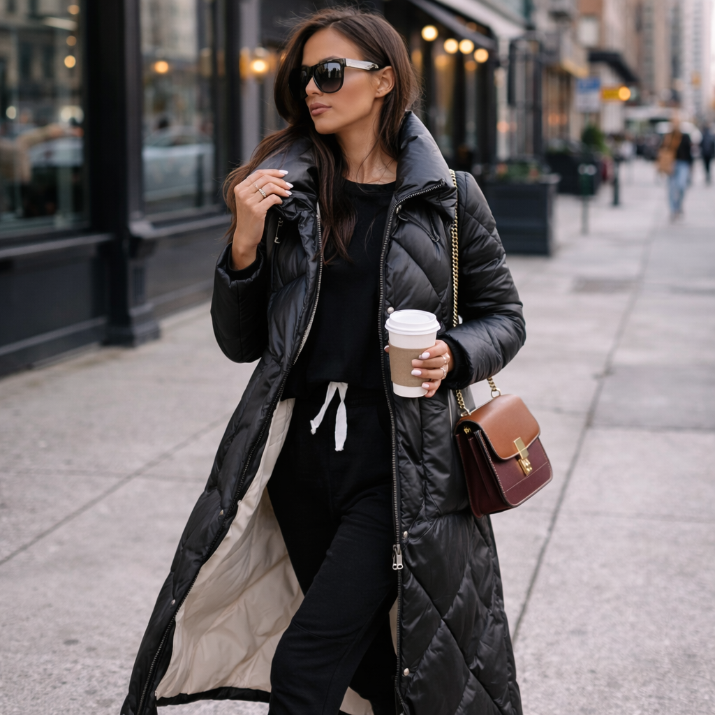 Victoria | Women Long Jacket With Warm Quilted Fabric And Hooded Design | Winter Style