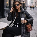 Victoria | Women Long Jacket With Warm Quilted Fabric And Hooded Design | Winter Style