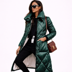 Victoria | Women Long Jacket With Warm Quilted Fabric And Hooded Design | Winter Style
