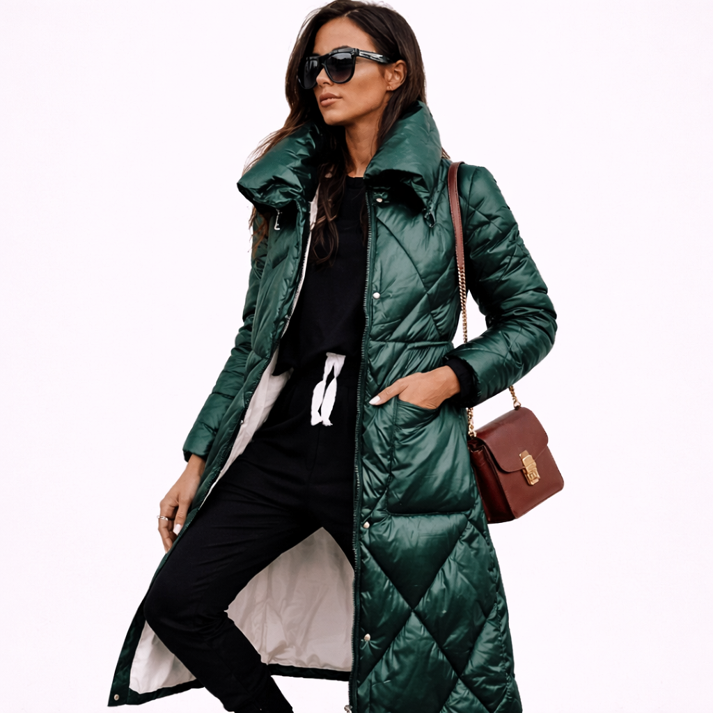 Victoria | Women Long Jacket With Warm Quilted Fabric And Hooded Design | Winter Style