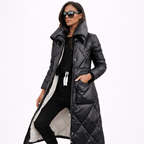Victoria | Women Long Jacket With Warm Quilted Fabric And Hooded Design | Winter Style