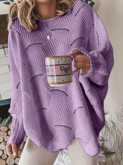 Adrianna™ | Solid Knit Sweater with Cutouts