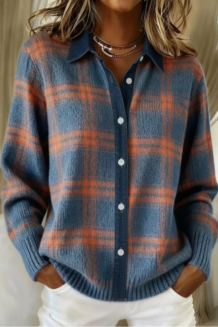 Zalira™ | Stylish Cheque Print Cardigan