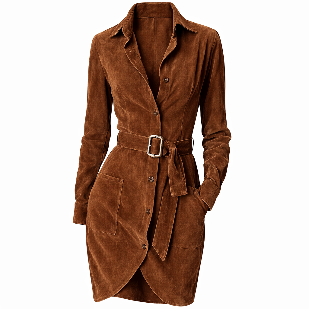 Jessara | Women's Floral Dress With Button Front Design And Belted Waist | Casual